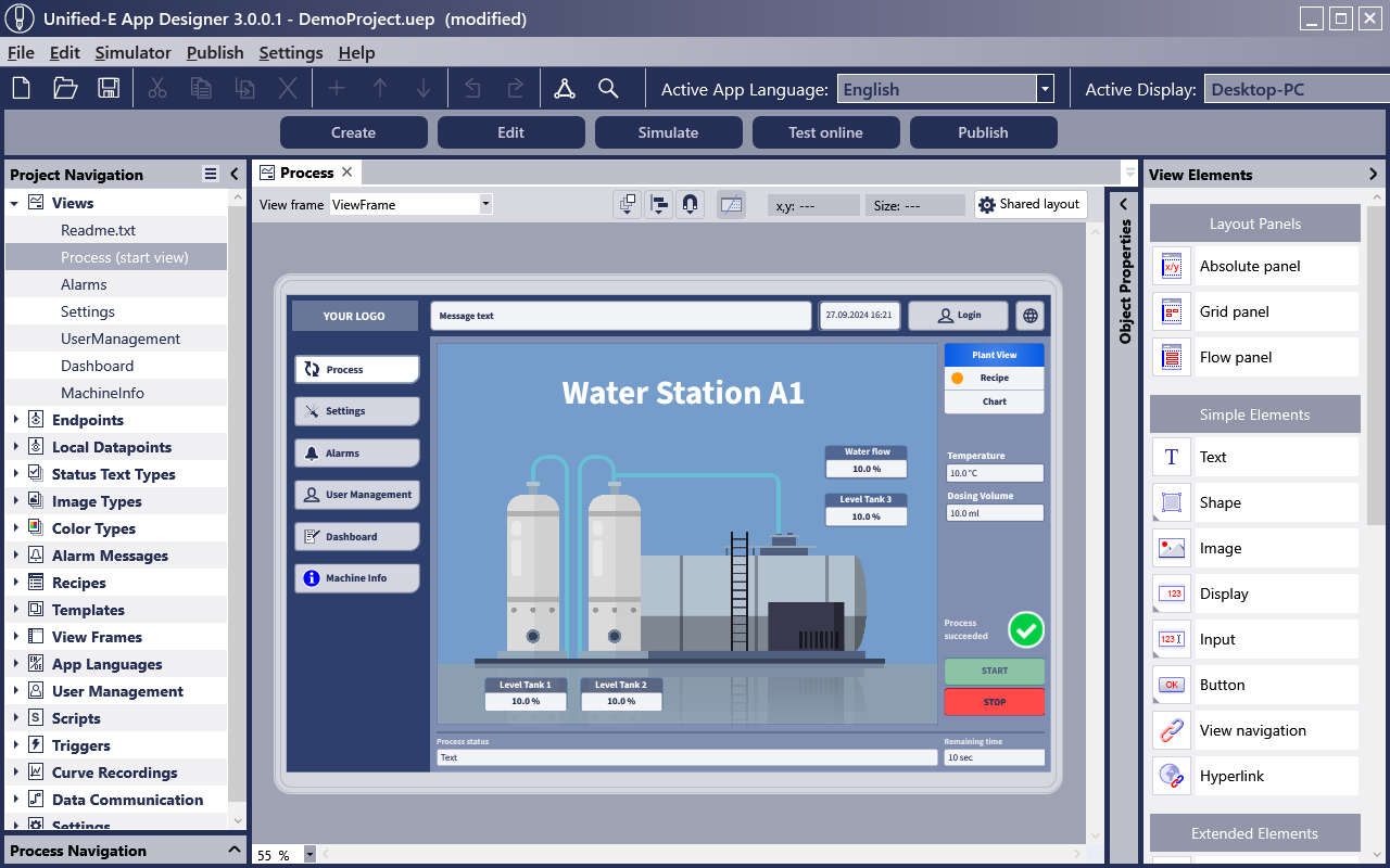 Configure HMI views/screens easily